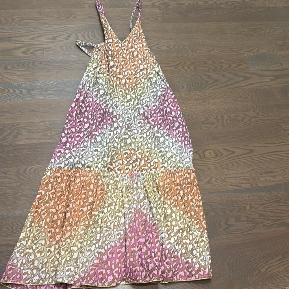 Multicolor Leopard Print Maxi Dress